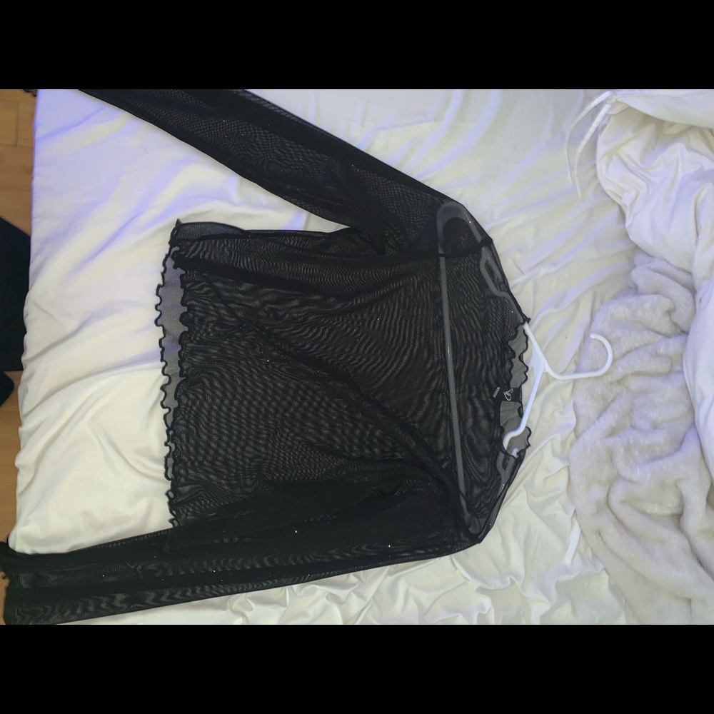 BLACK MESH SPARKLED TOP - Picture 5 of 5